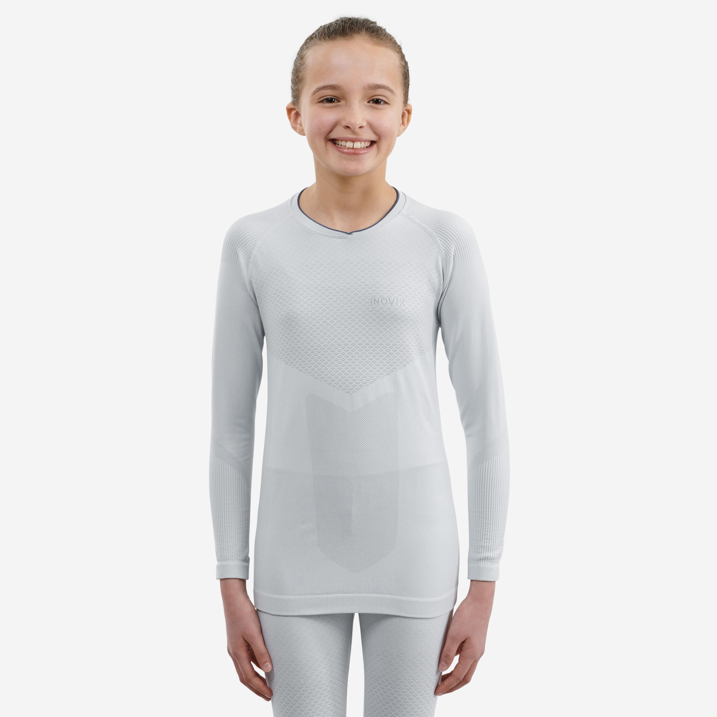 Kids High Tech Cross Country Skiing Base Layer XC S UW 500 grey Decathlon