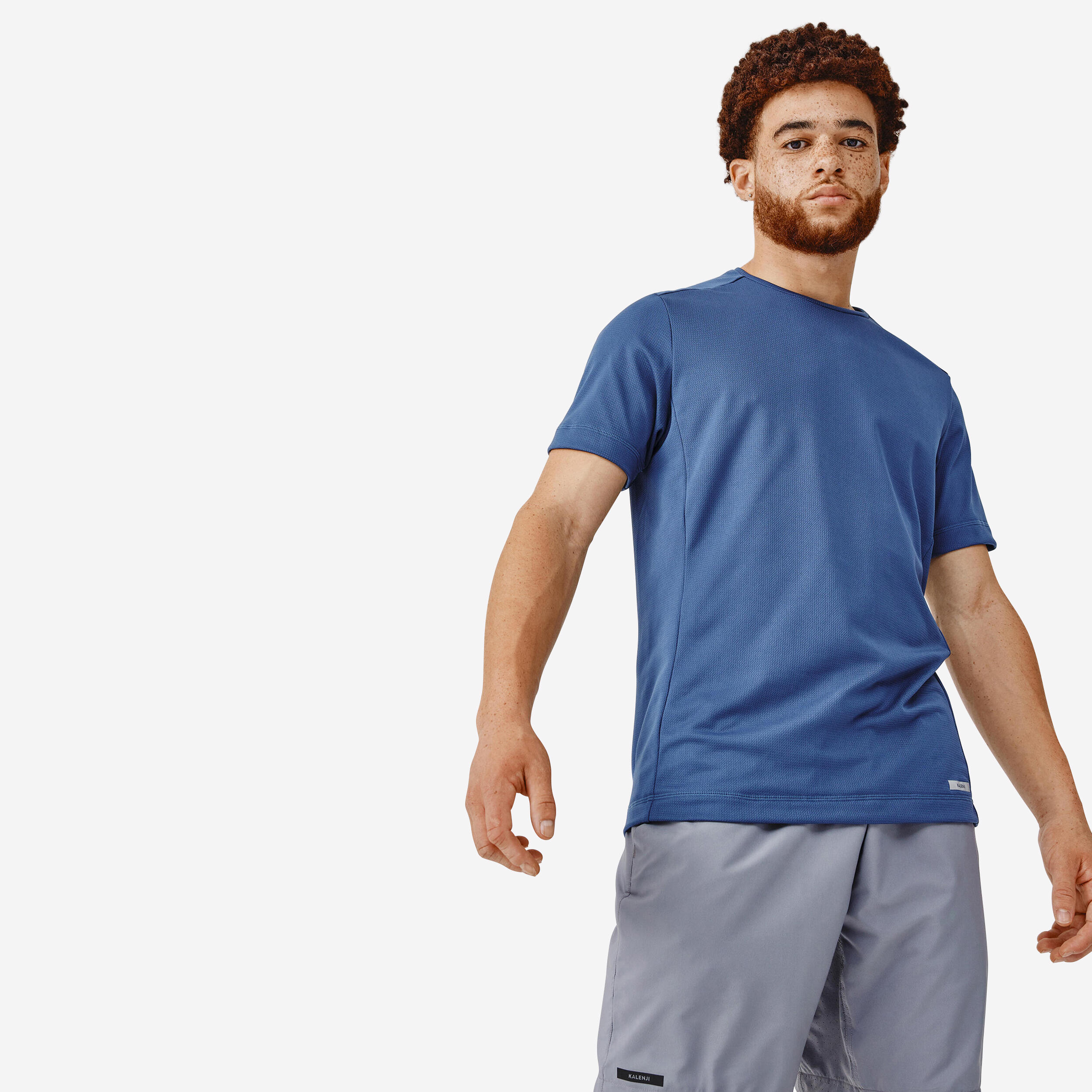 KALENJI T-Shirt Running Respirant Homme - Dry Bleu Ardoise
