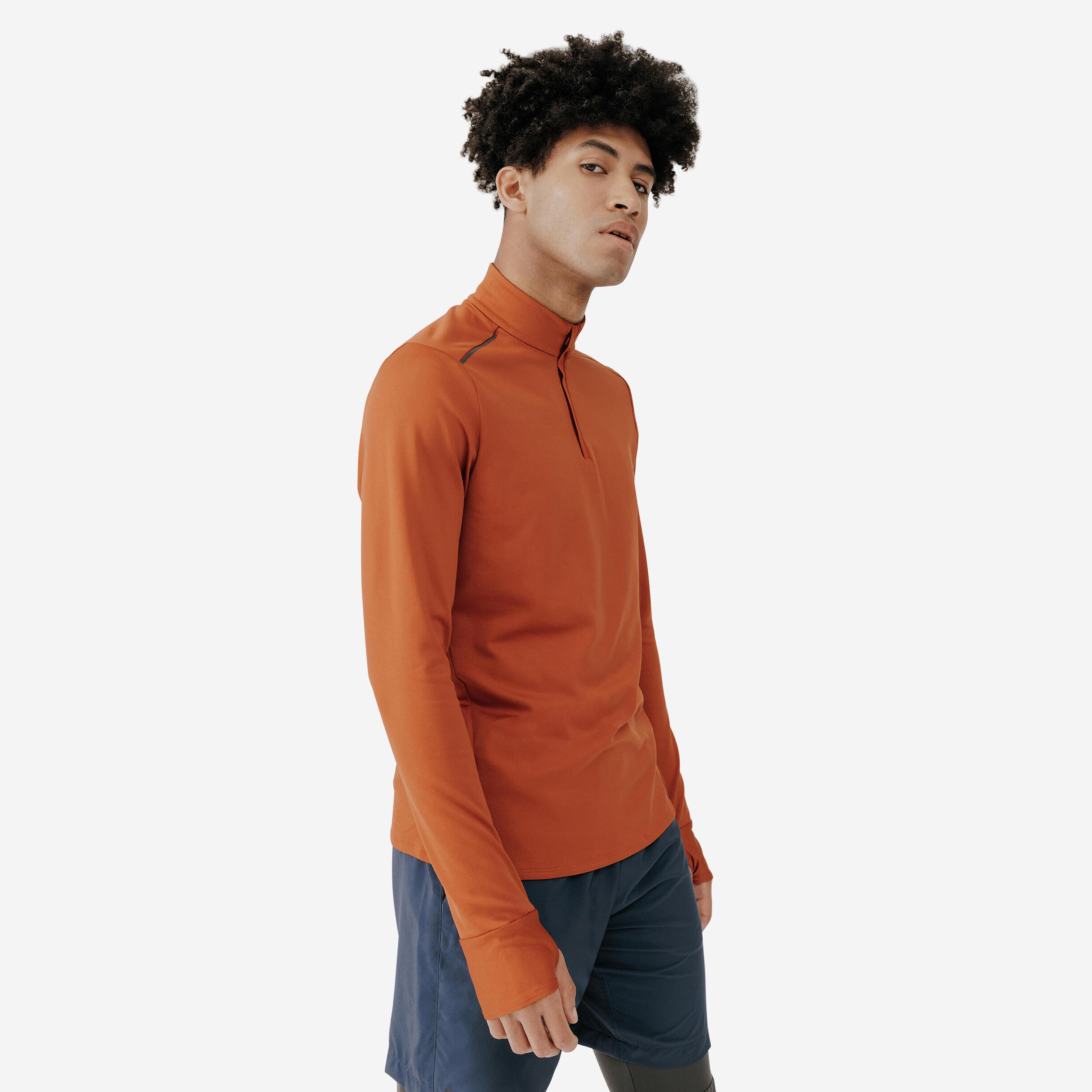 KALENJI Running Long-Sleeved T-Shirt Run Warm - orange