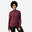 Zip Warm women's long-sleeved running T-shirt - burgundy