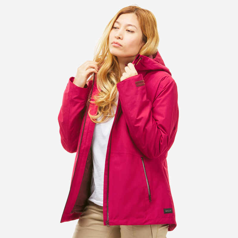 Women's Travel Trekking Waterproof 3-in-1 Jacket Travel 500 -8°C