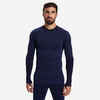 Adult Long-Sleeved Thermal Base Layer Top Keepdry 500 - Navy Blue