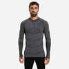 Adult Long-Sleeved Thermal Base Layer Top Keepdry 500 - Mottled Grey