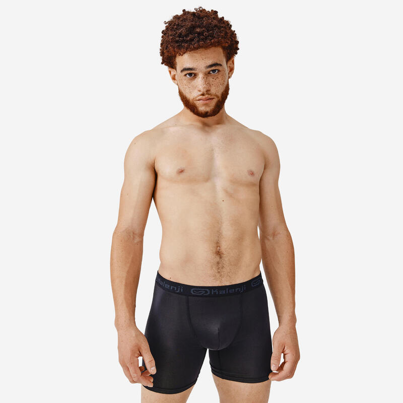 Men's breathable microfibre boxers - Blue KALENJI - Decathlon