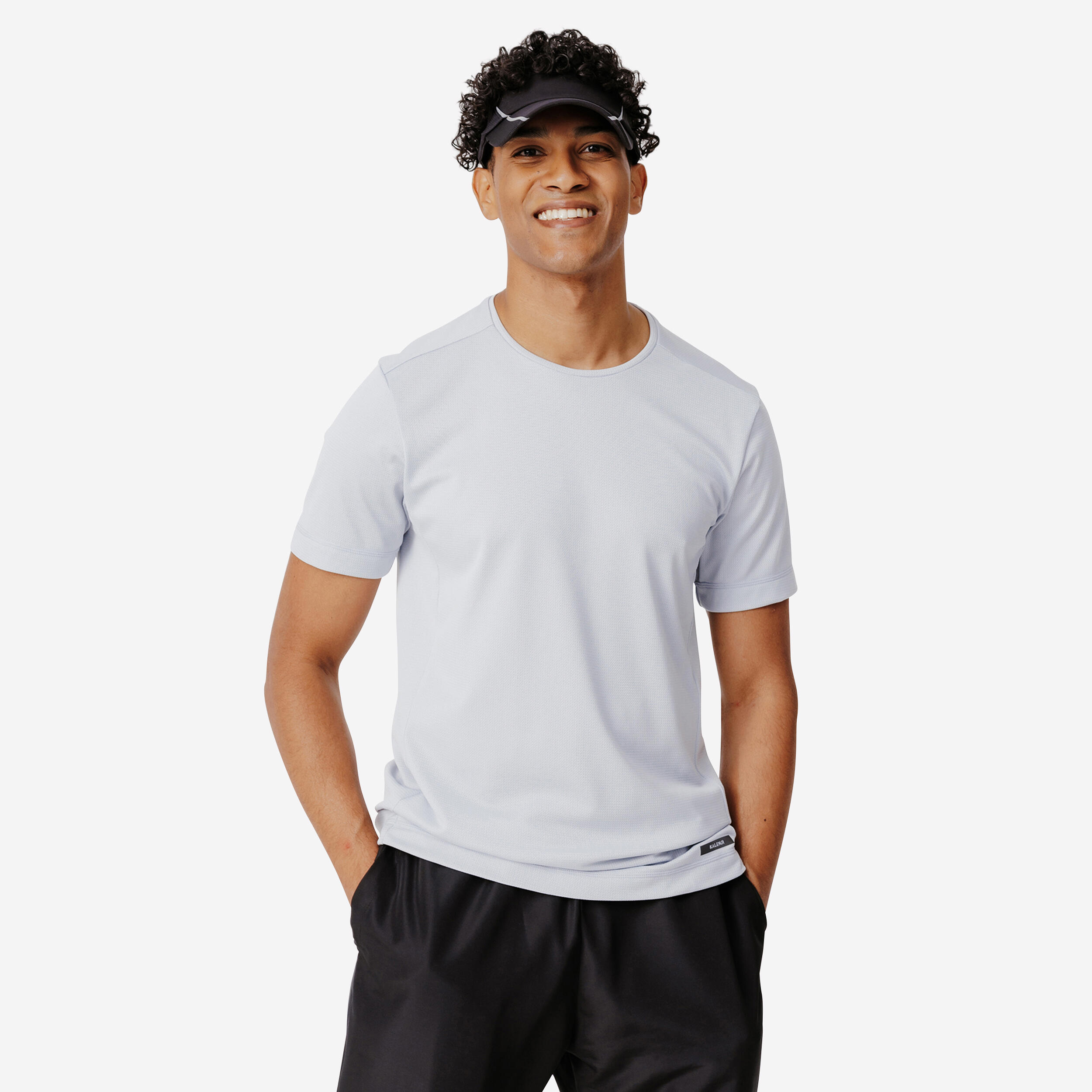 KIPRUN 100 Dry Men's Breathable Running T-shirt - Pearl grey