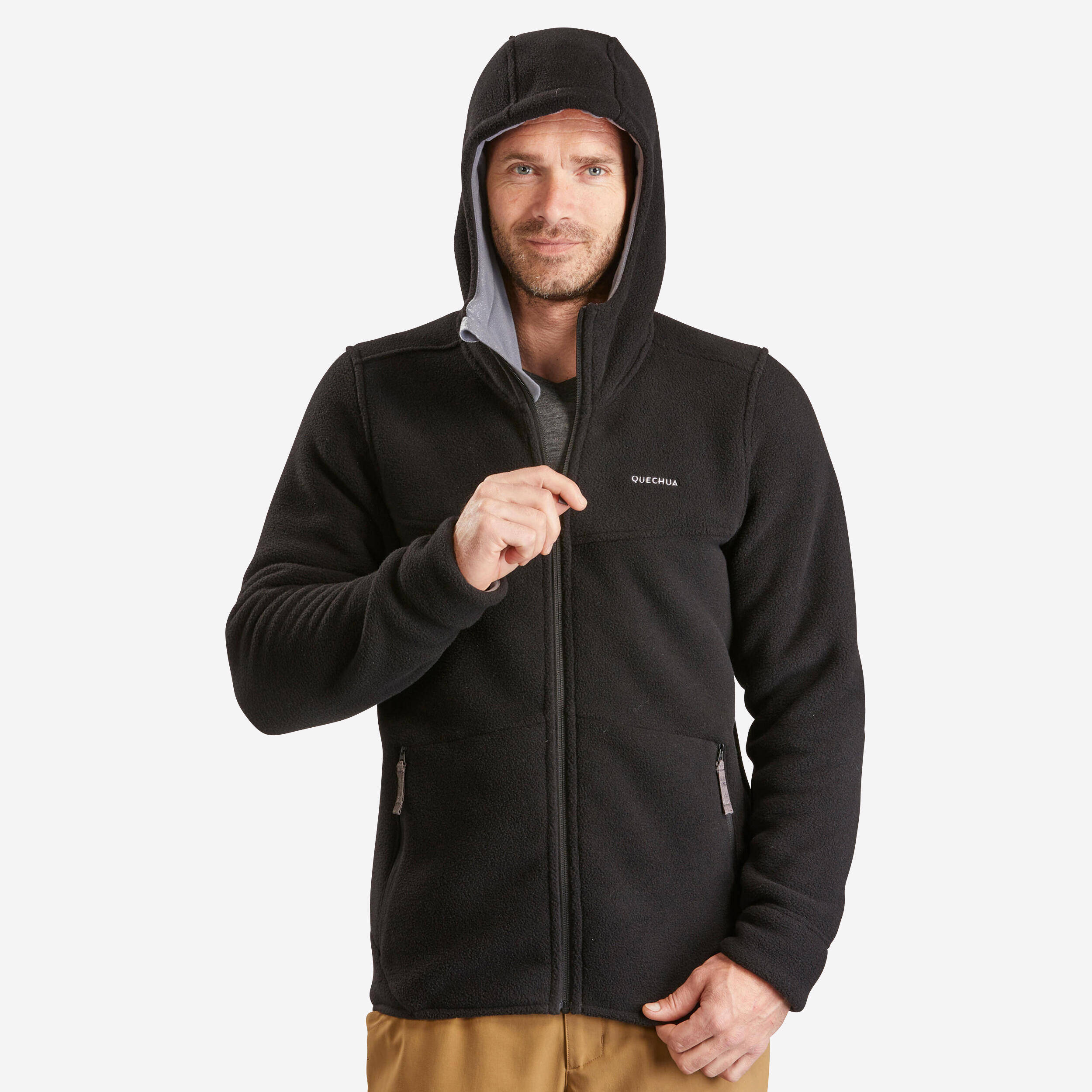 Men Warm Hiking Fleece Jacket SH500 -  1