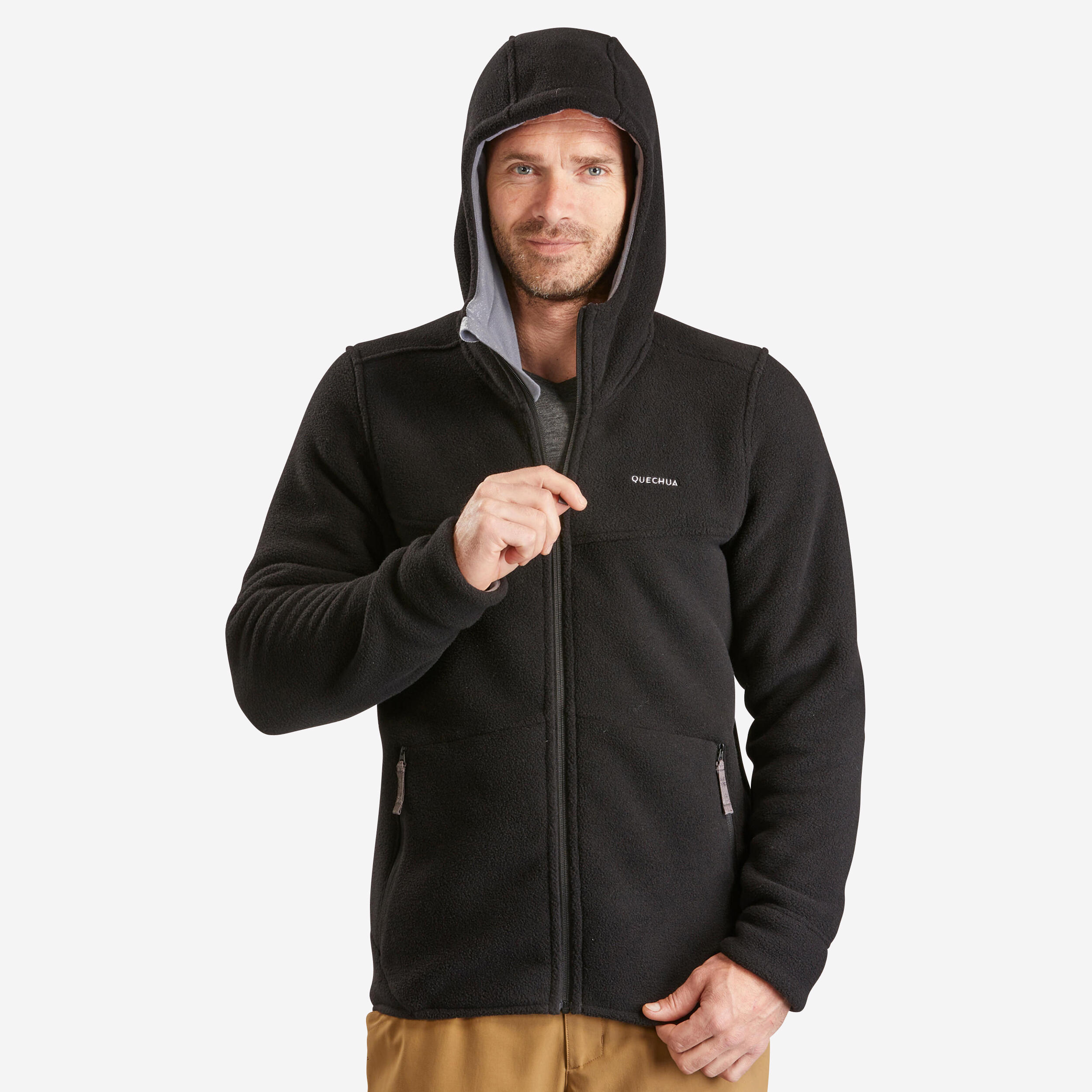 Men’s Fleece Jacket - SH 500 Black - QUECHUA