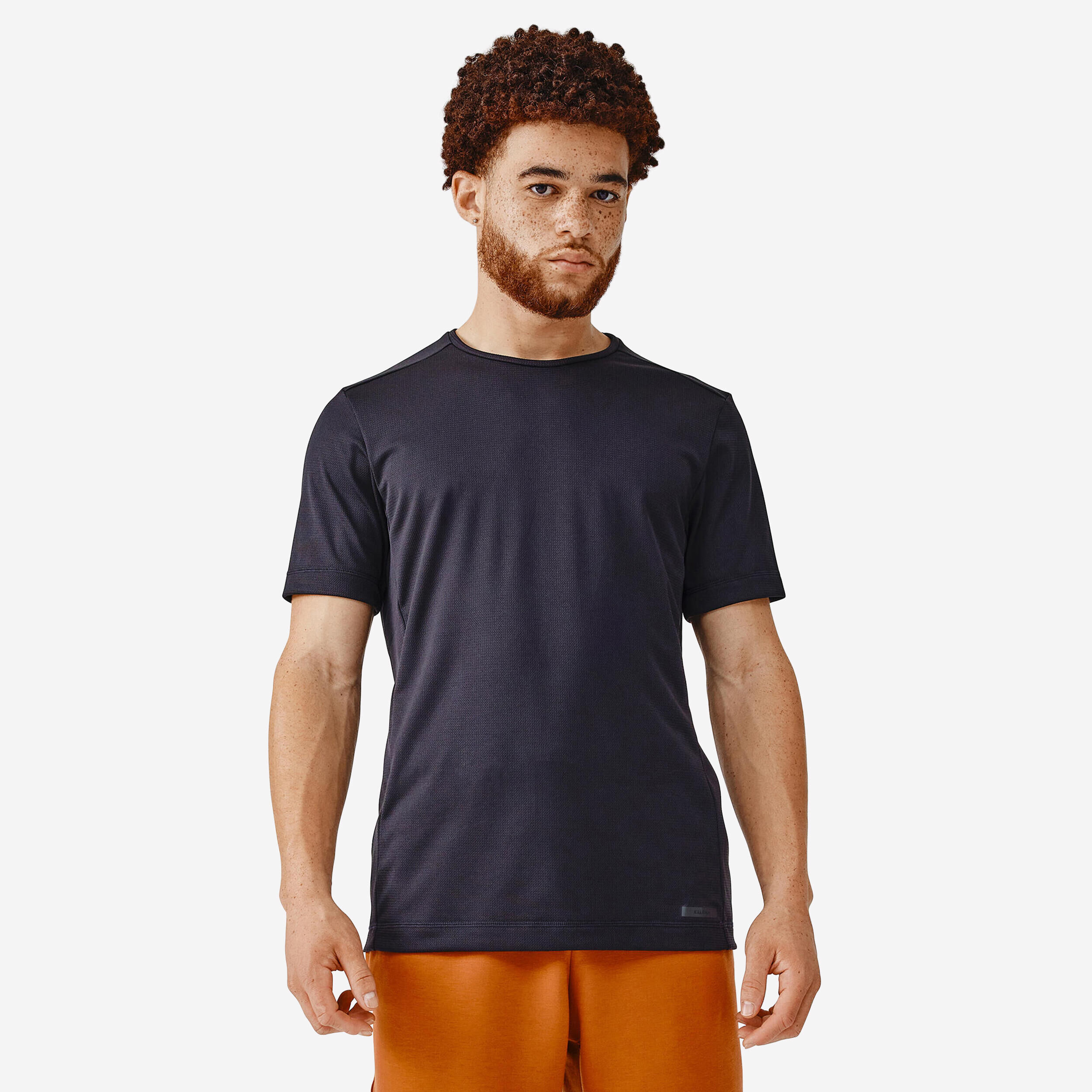 KALENJI KIPRUN 100 Dry Men's Breathable Running T-shirt - Black