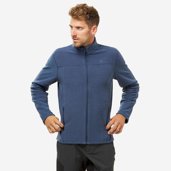 Polaire de randonnée montagne homme, MH100 full zip bleu