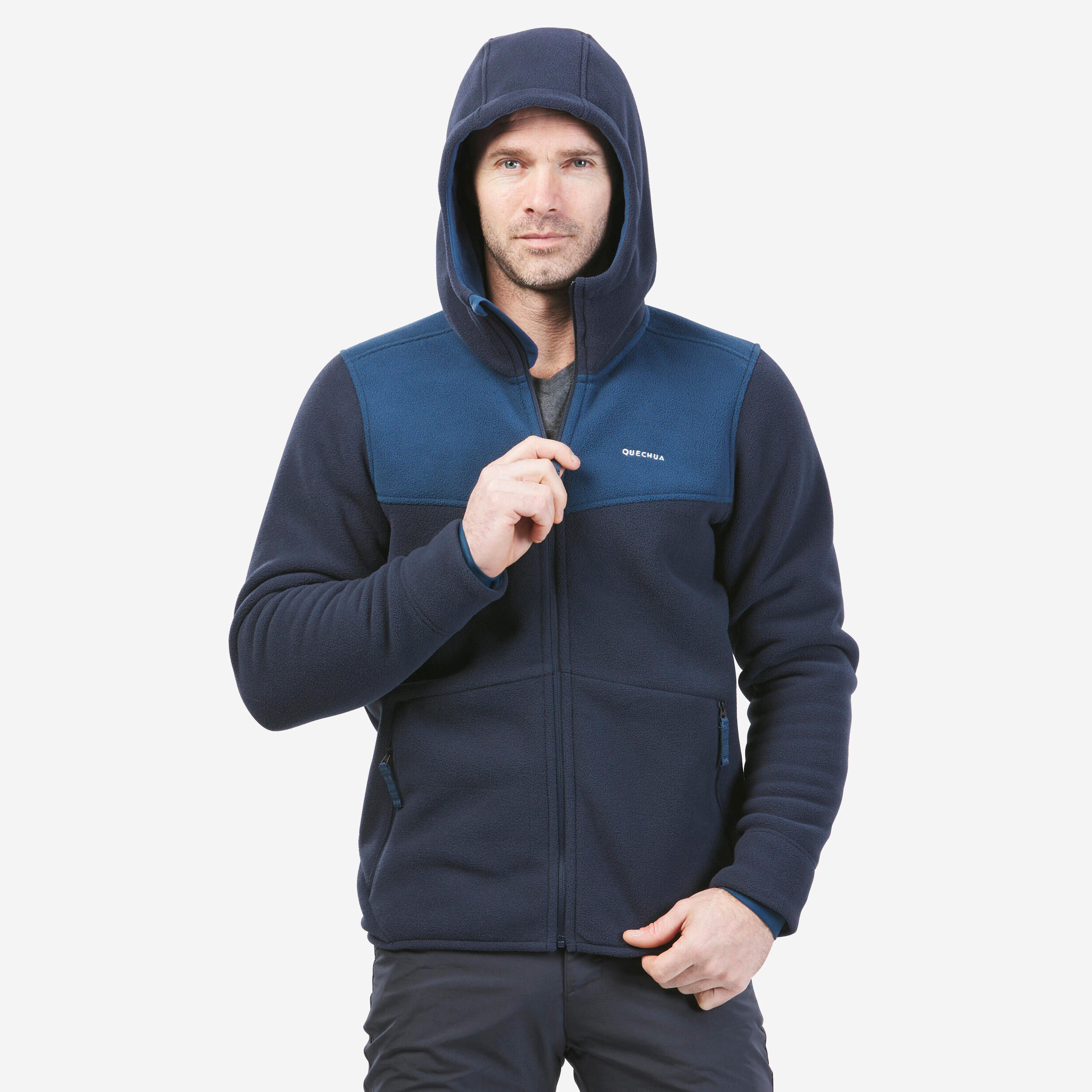 Men's Warm Hiking Fleece Jacket SH500 1/6