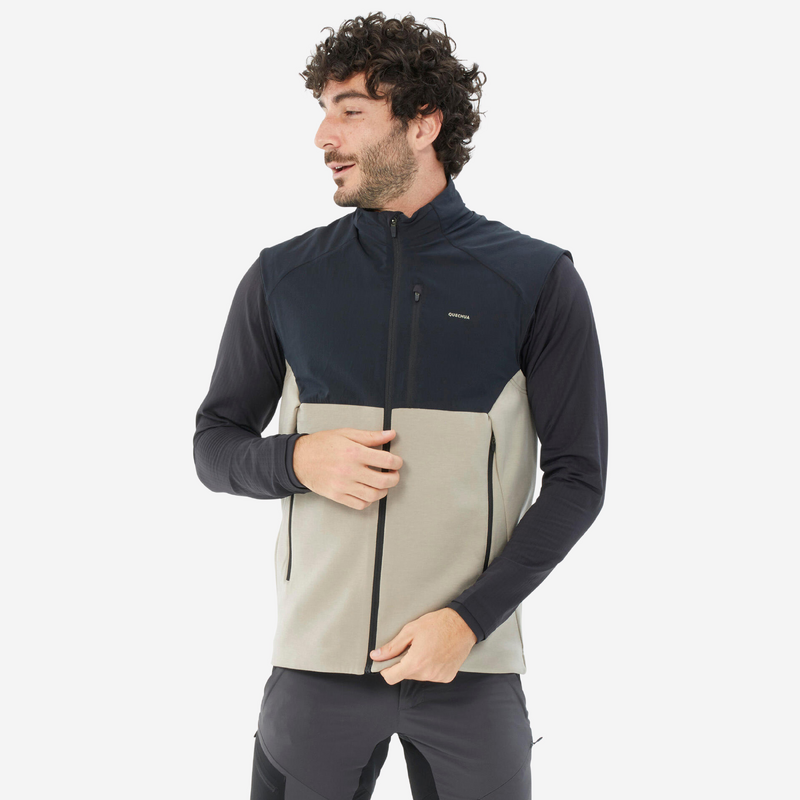 Gilet Polaire de randonnee montagne Noir Beige MH520 Homme pour les clubs et collectivites Decathlon Pro