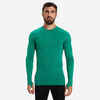 Adult Long-Sleeved Thermal Base Layer Top Keepdry 500 - Green