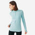 RUN DRY WOMEN'S LONG-SLEEVED HALF-ZIP RUNNING T-SHIRT - LIGHT BLUE