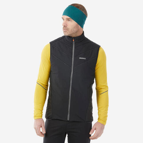 Gilet de ski de fond chaud homme, XC S GILET 100 noir