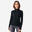 T-shirt manches longues chaud running femme - Zip warm noir