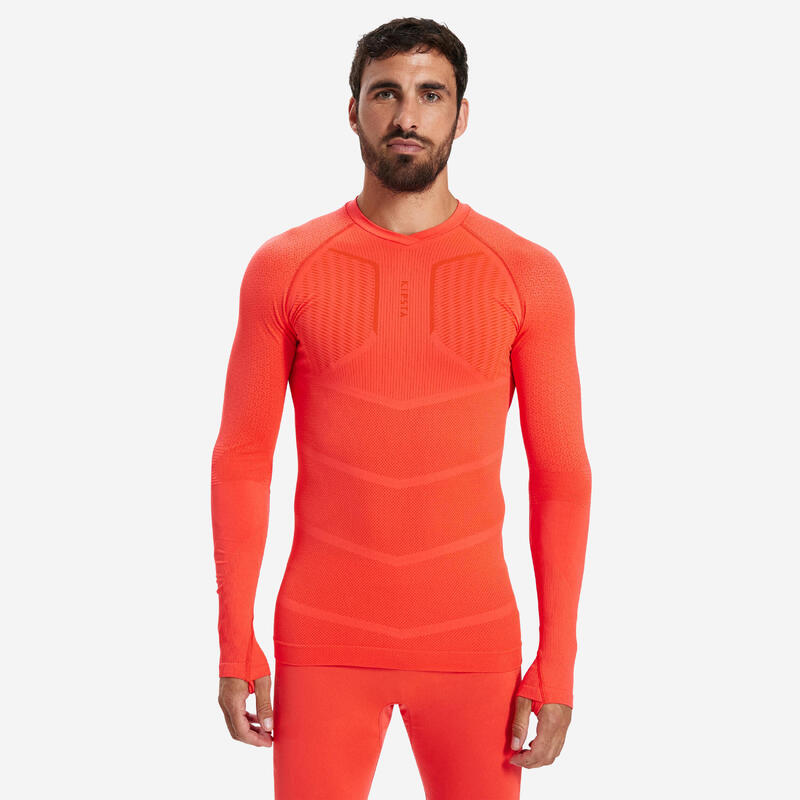 Spodní fotbalové tričko s dlouhým rukávem Keepdry 500 oranžové