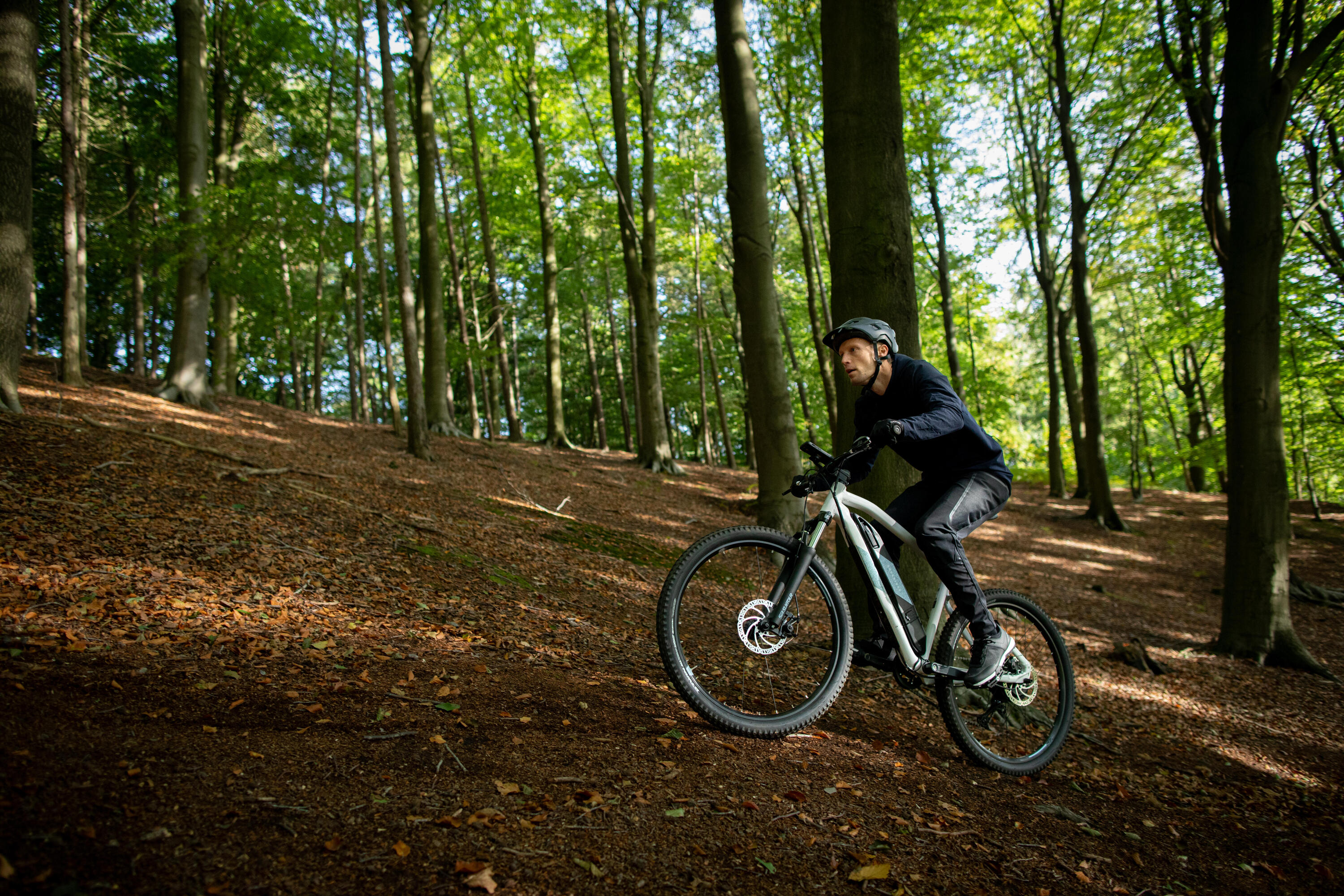 Vélo vtt électrique semi-rigide 27,5" - e-st 100 blanc bleu 12/14