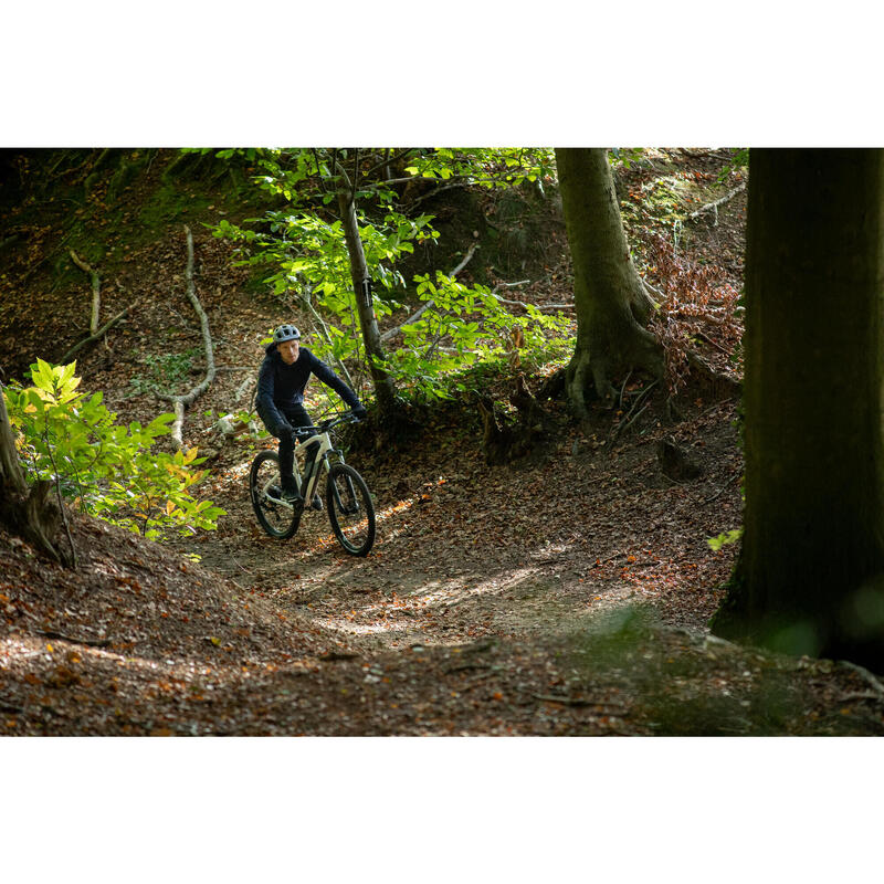 MTB-shirt met lange mouwen EXPL 500 tussenseizoen blauw