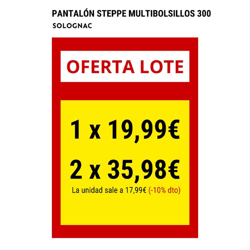 Pantalon cargo résistant steppe 300 vert chiné