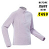 Women Sweater Half-Zip Fleece for Hiking MH100 Light Purple