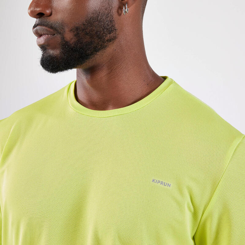 T-shirt de running respirant Homme - KIPRUN Run 500 Dry Jaune citron