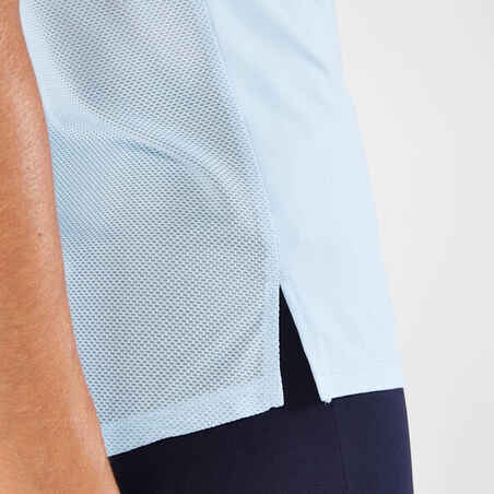Moteriški orui laidūs bėgimo marškinėliai „Kiprun Run 500 Dry“, mėlyni