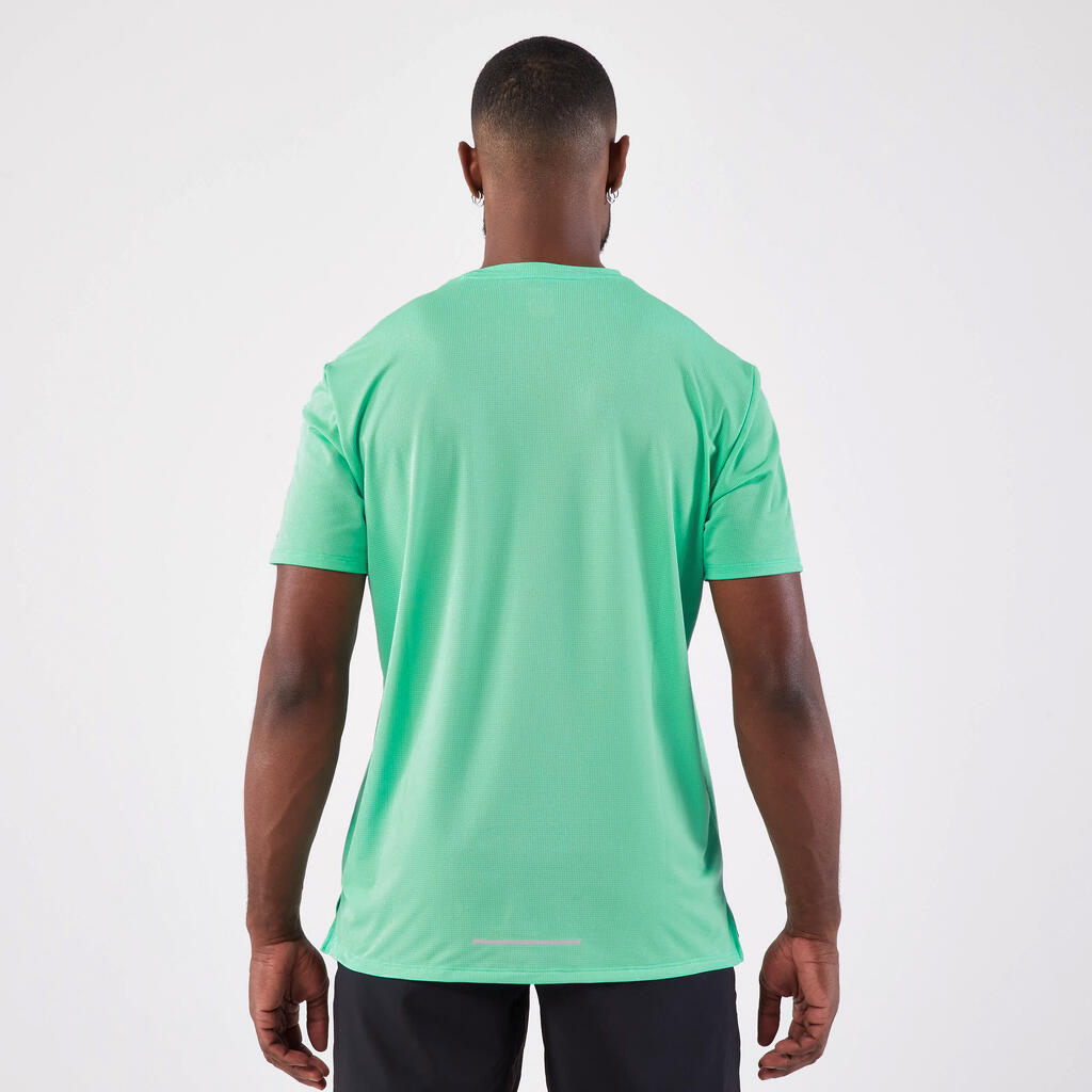 Majica kratkih rukava za trčanje Kiprun Run 500 Dry prozračna muška mint zelena
