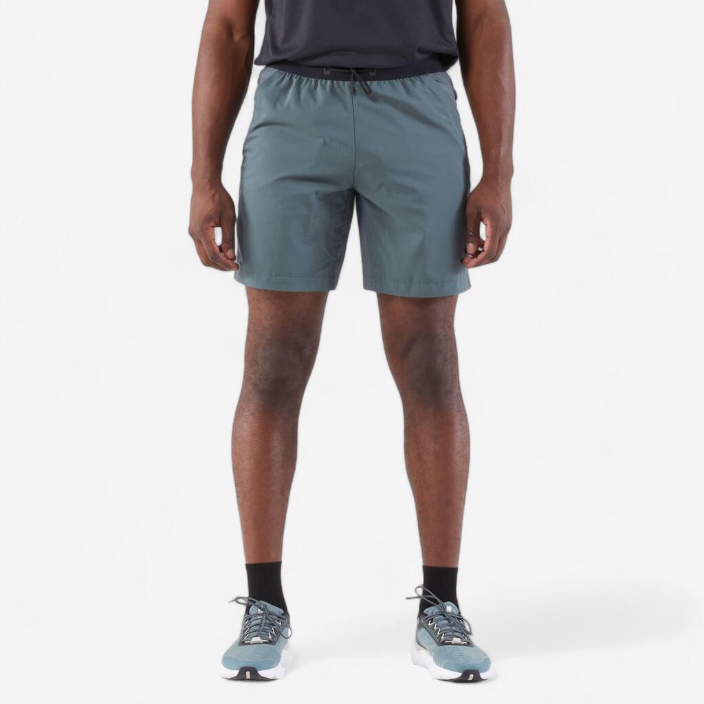 Short de running verde oscuro grisáceo para hombre Kiprun Run 500 Dry 