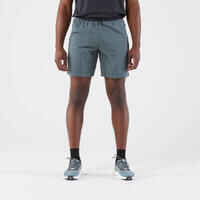 מכנסי ריצה קצרים לגברים - KIPRUN Run 500 DRY - ירוק אפור כהה