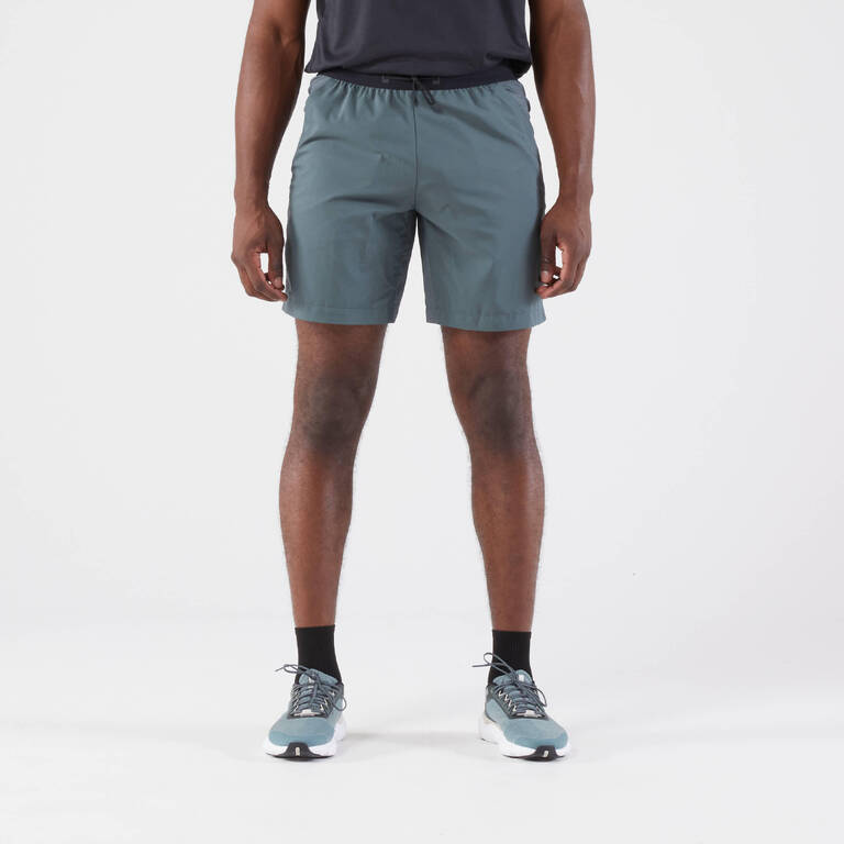 Men's Running Shorts - KIPRUN Run 500 Dry Dark Green Grey