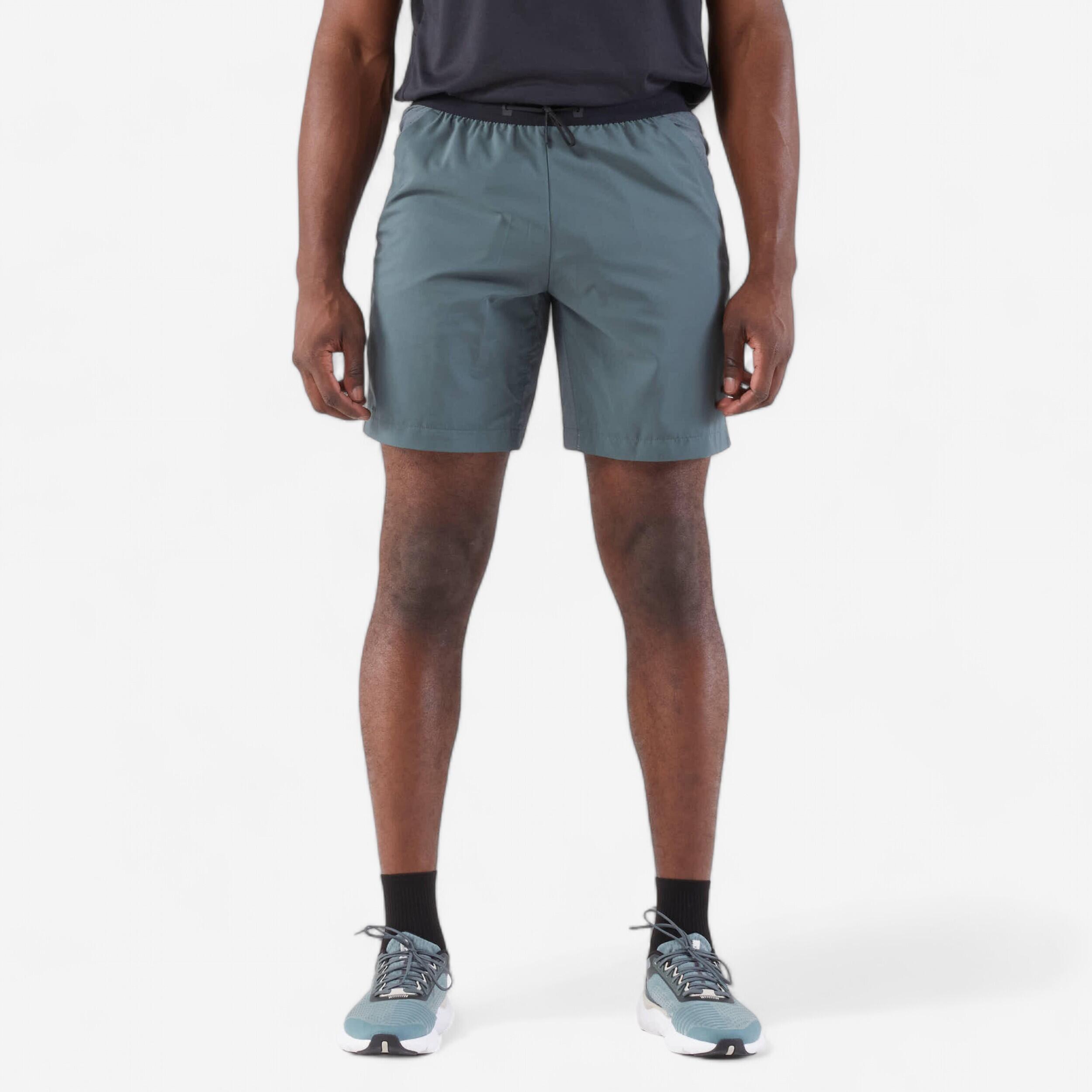 Uomo  KIPRUN Pantaloncini da corsa - Run 500 Dry Verde scuro grigio