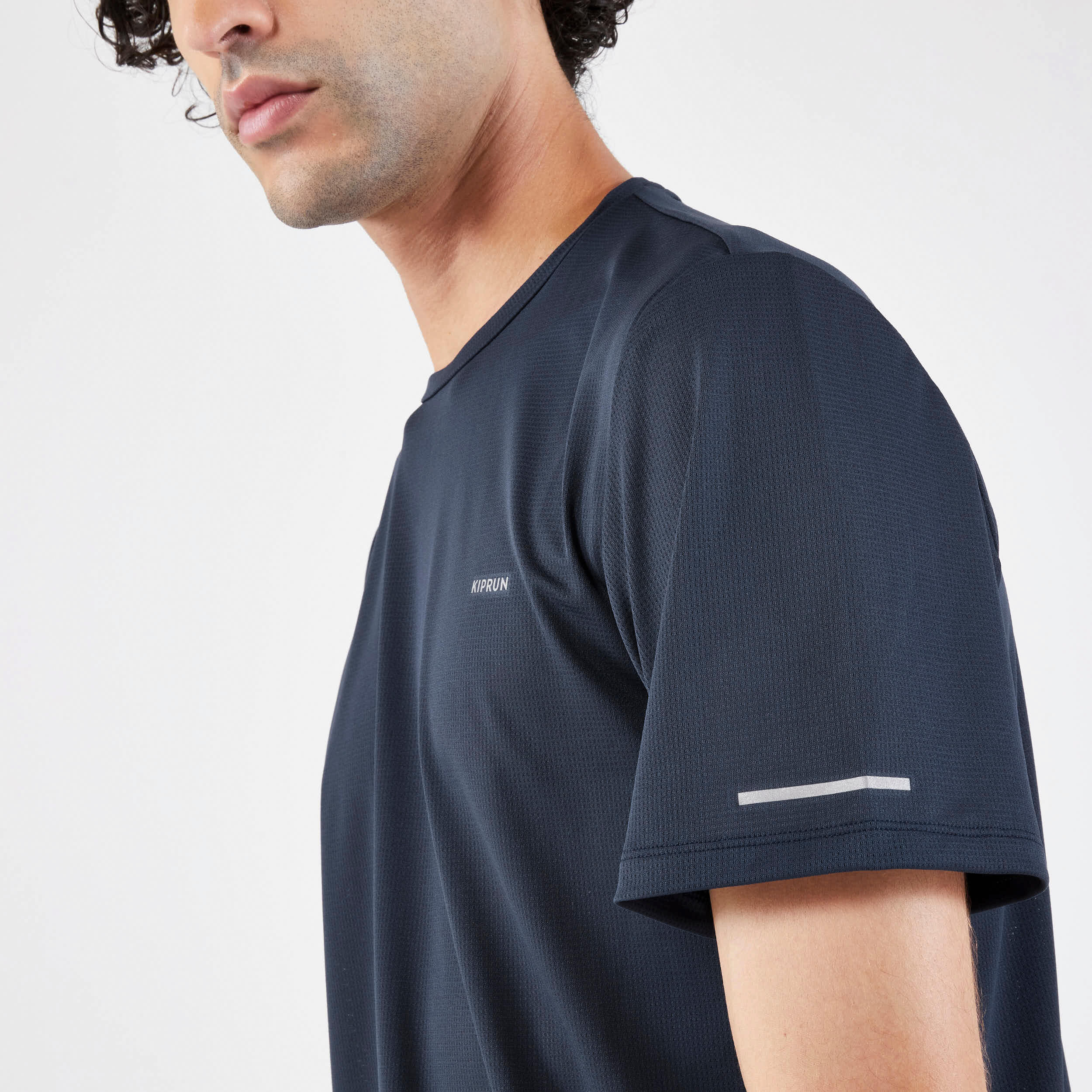 T-shirt de running respirant Homme - KIPRUN Run 500 Dry Bleu foncé 4/7