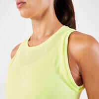 Women's Running Breathable Short Tank Top - KIPRUN Run 500 Dry Yellow
