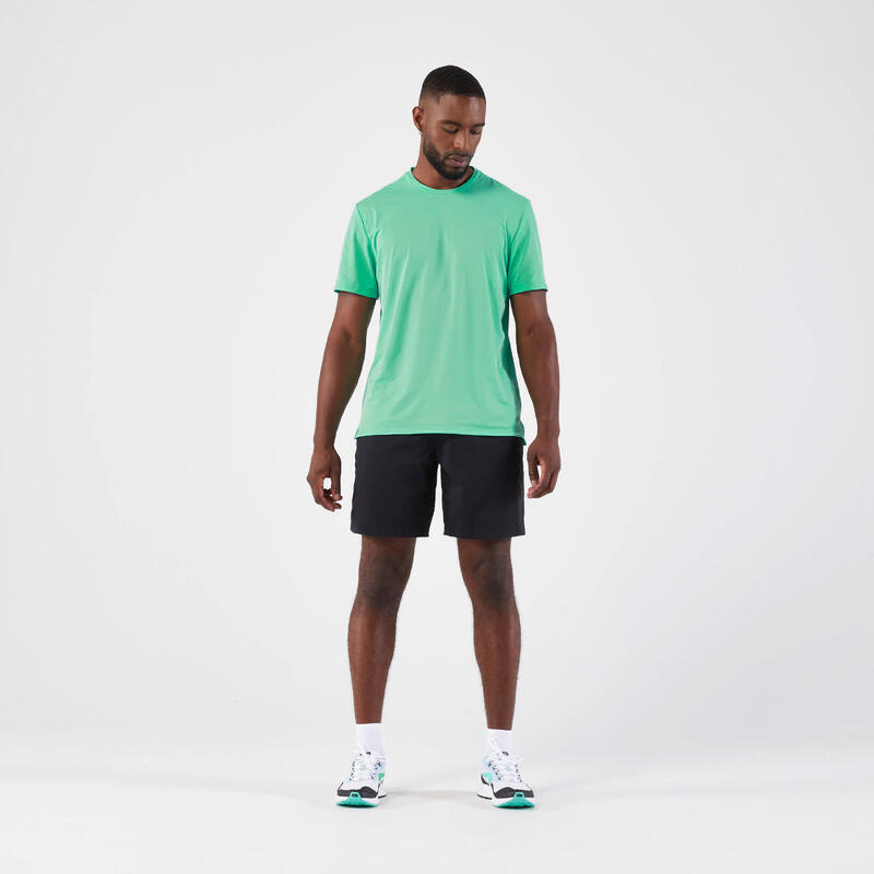 Ademend hardloopshirt met korte mouwen heren Run 500 Dry mintgroen