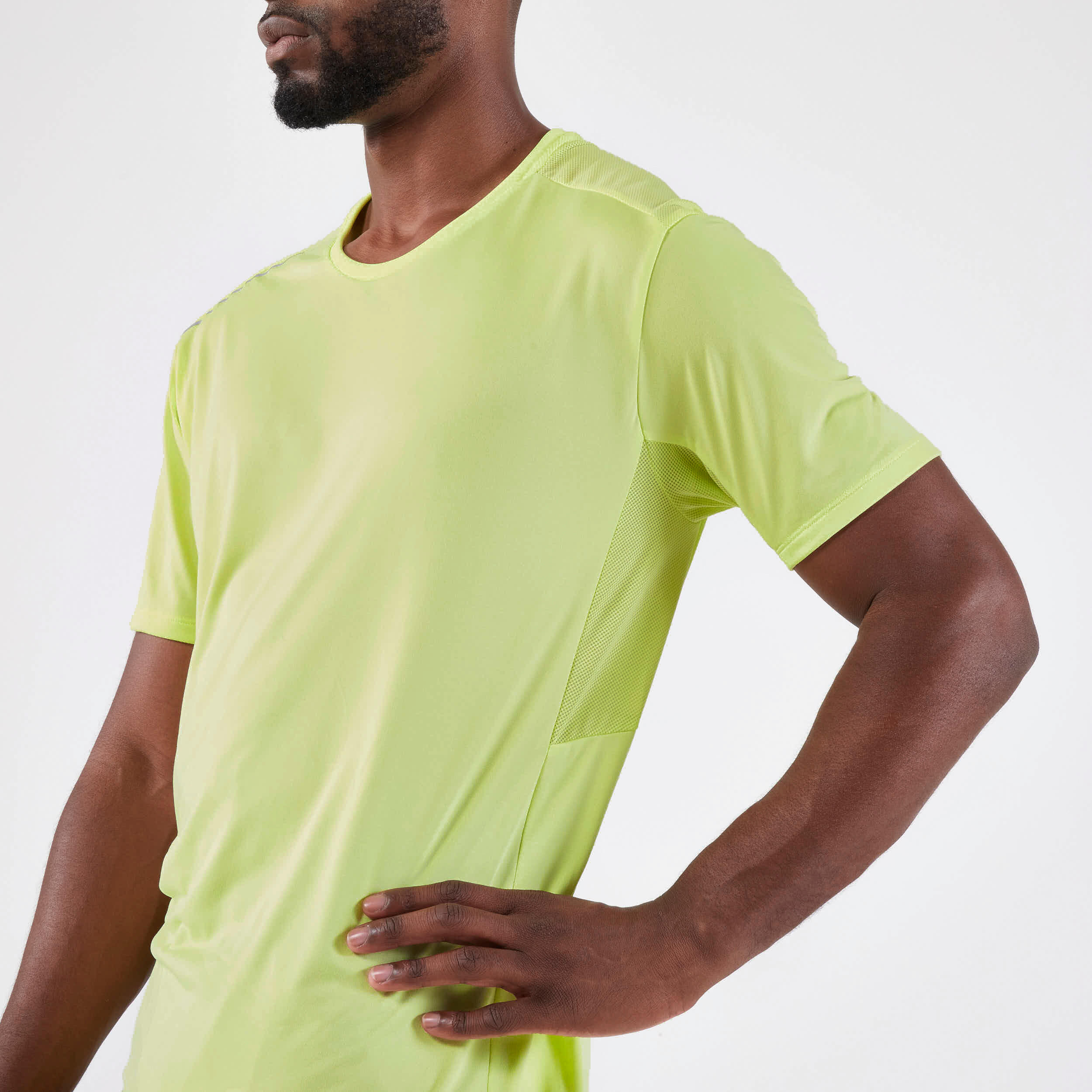 Men's Running T-shirt - Dry+ Yellow - Pale yellow - Kiprun - Decathlon