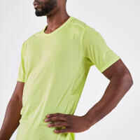 Camiseta running transpirable hombre - Dry+ amarillo