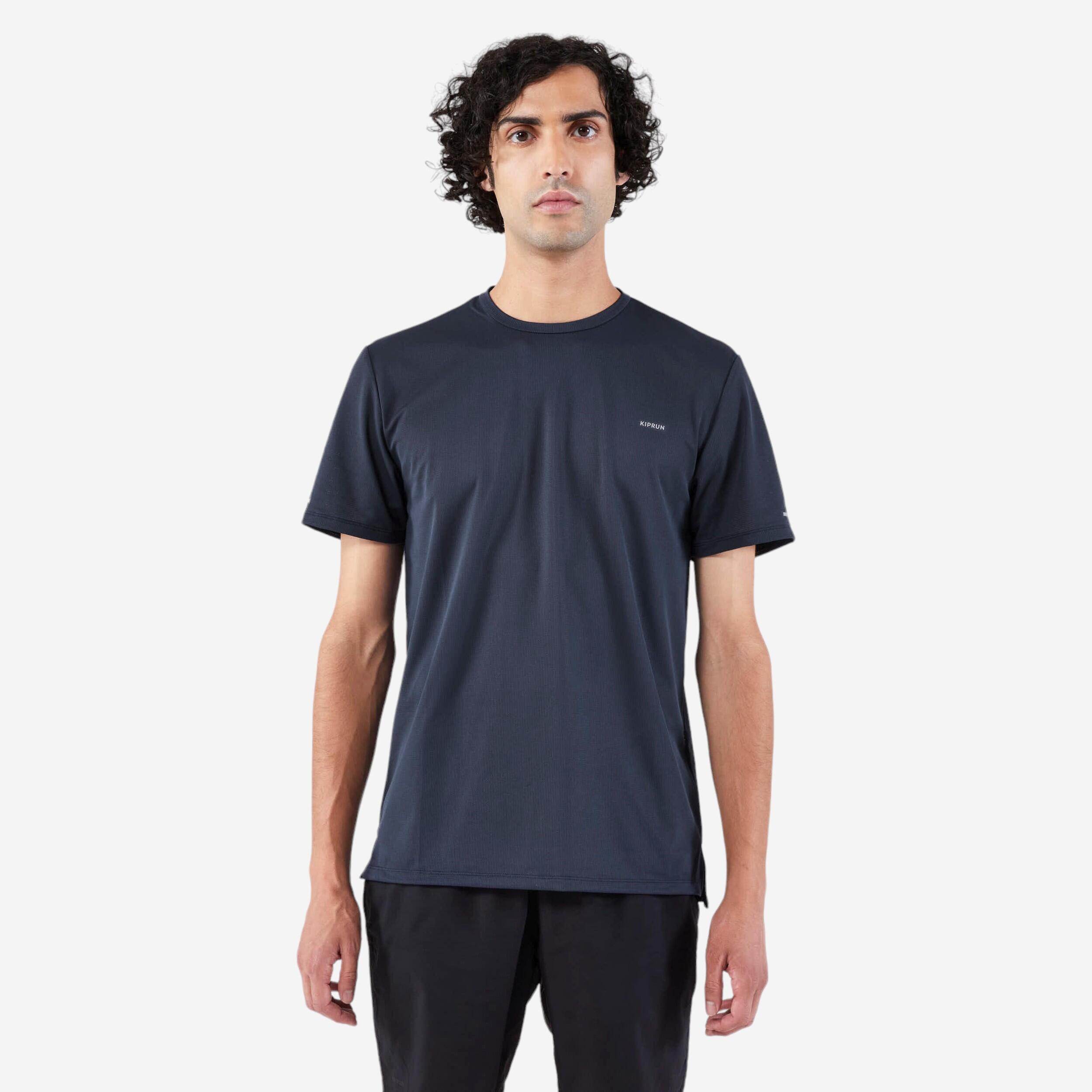 Men's Running Breathable T-shirt Kiprun Run 500 Dry-dark Blue