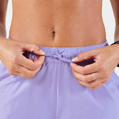 Pantalón corto running transpirable Mujer - KIPRUN Run 500 Dry violeta