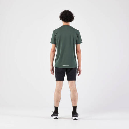 KIPRUN Run 500 Dry Men's Running Breathable T-shirt - Dark green grey