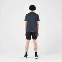חולצת טי נושמת לגברים דגם KIPRUN Run 500 Dry - כחול כהה