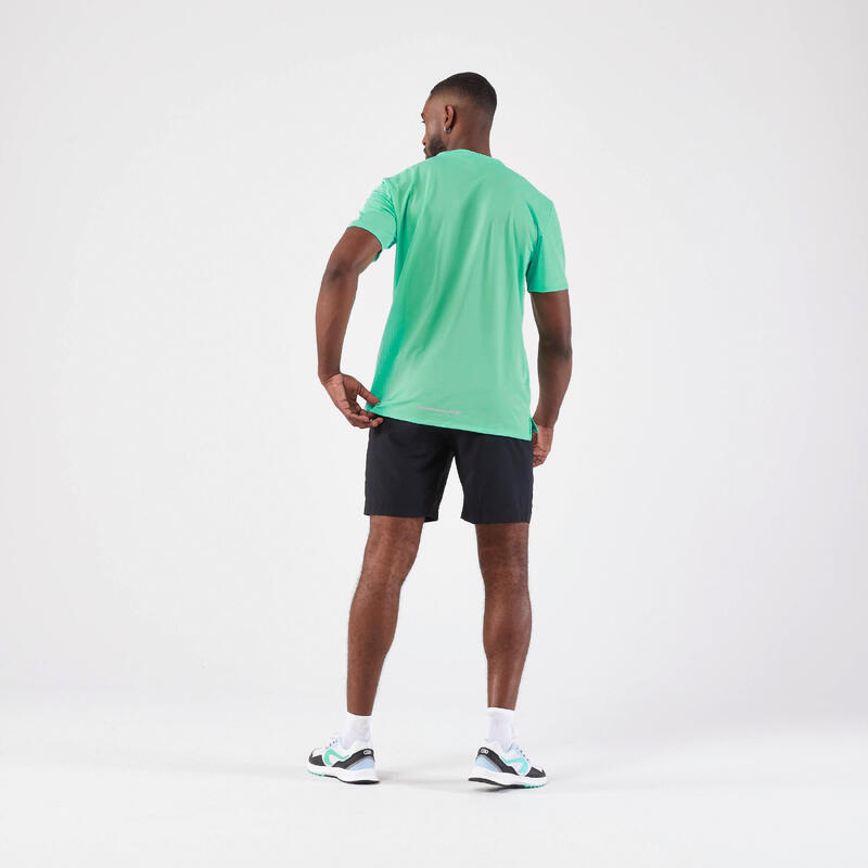 Ademend hardloopshirt met korte mouwen heren Run 500 Dry mintgroen