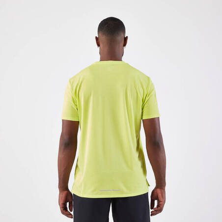 Kaos Lari Pria Kiprun Run 500 Dry Breathable - Kuning Lemon