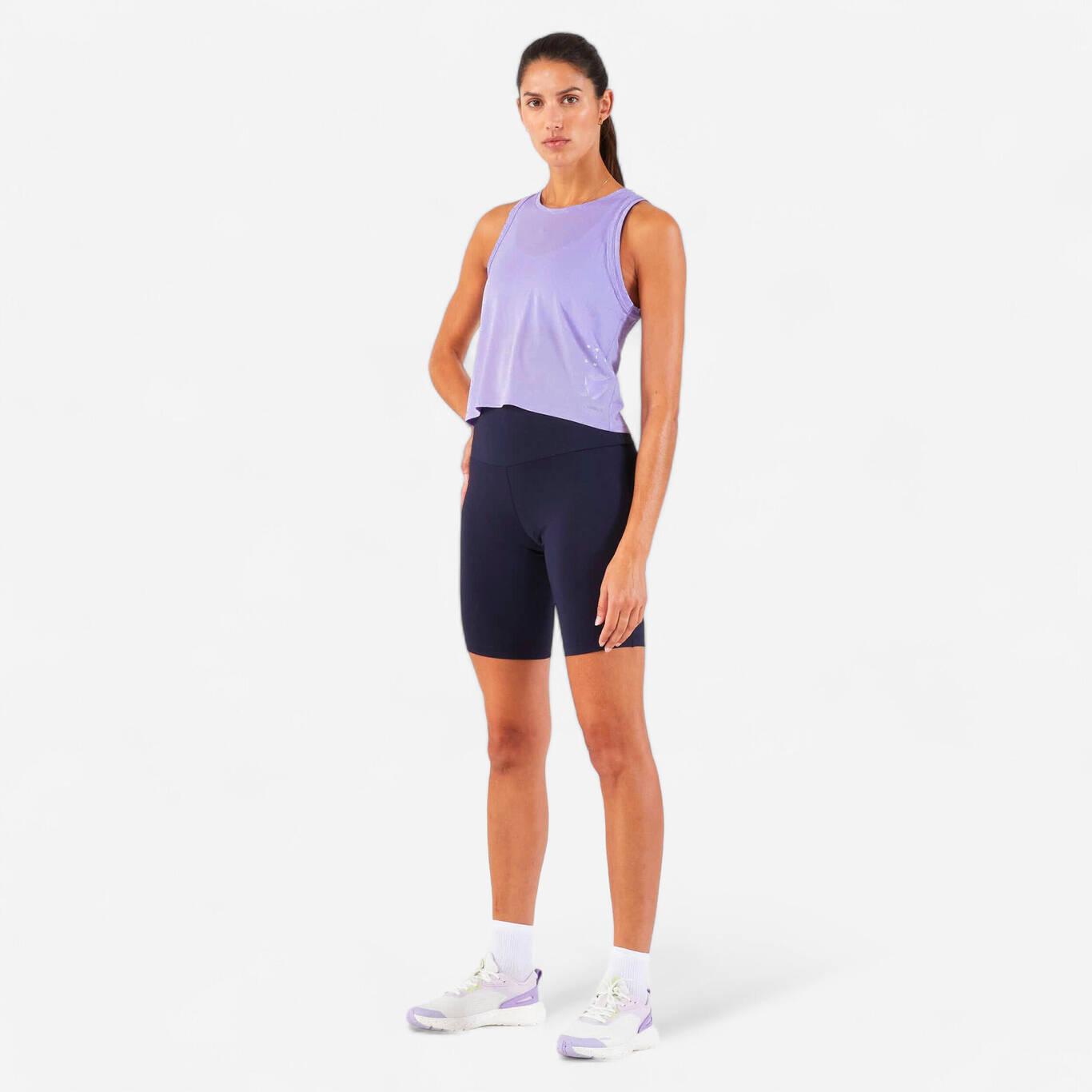 Women's Running Breathable Short Tank Top - KIPRUN Run 500 Dry Purple