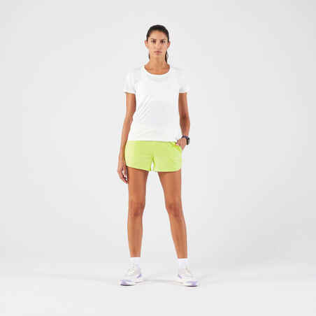 Rumene ženske tekaške kratke hlače RUN DRY 500