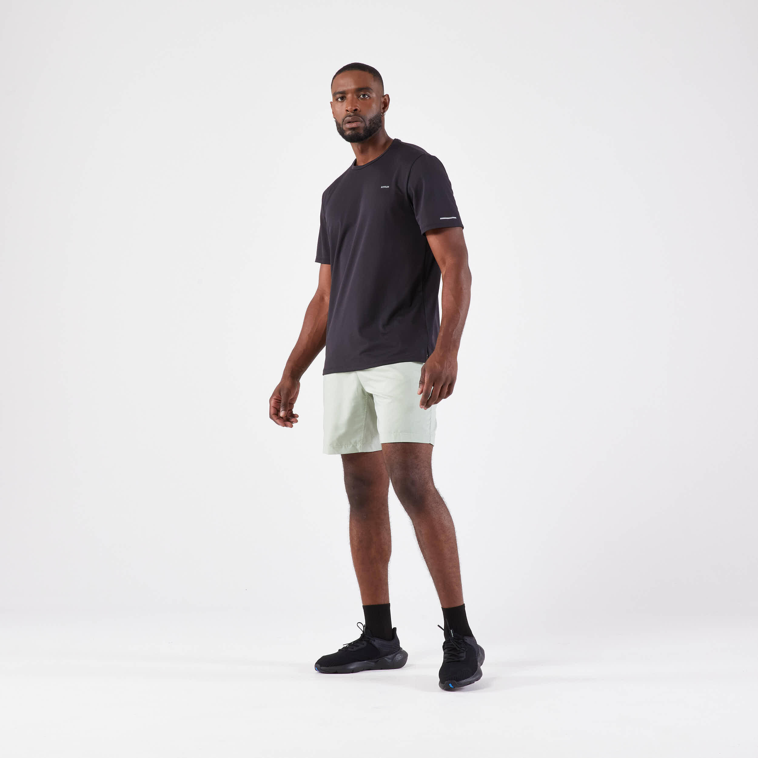 Men's Running Breathable T-shirt Run 500 Dry- SmokedBlack -  2