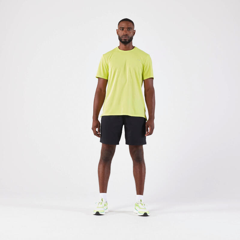 Tricou respirant Alergare Jogging KIPRUN Run 500 Dry Galben Bărbați