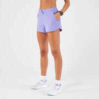 מכנסיים קצרים נושמים לריצה וריצת שטח לנשים, דגם KIPRUN Run 500 Dry - סגול