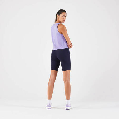 Women's Running Breathable Short Tank Top - KIPRUN Run 500 Dry Purple