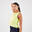 Débardeur court de Running respirant Femme - KIPRUN Run 500 Dry jaune