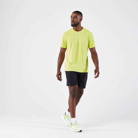 Men's Running Breathable T-shirt KIPRUN Run 500 Dry-yellow lemon